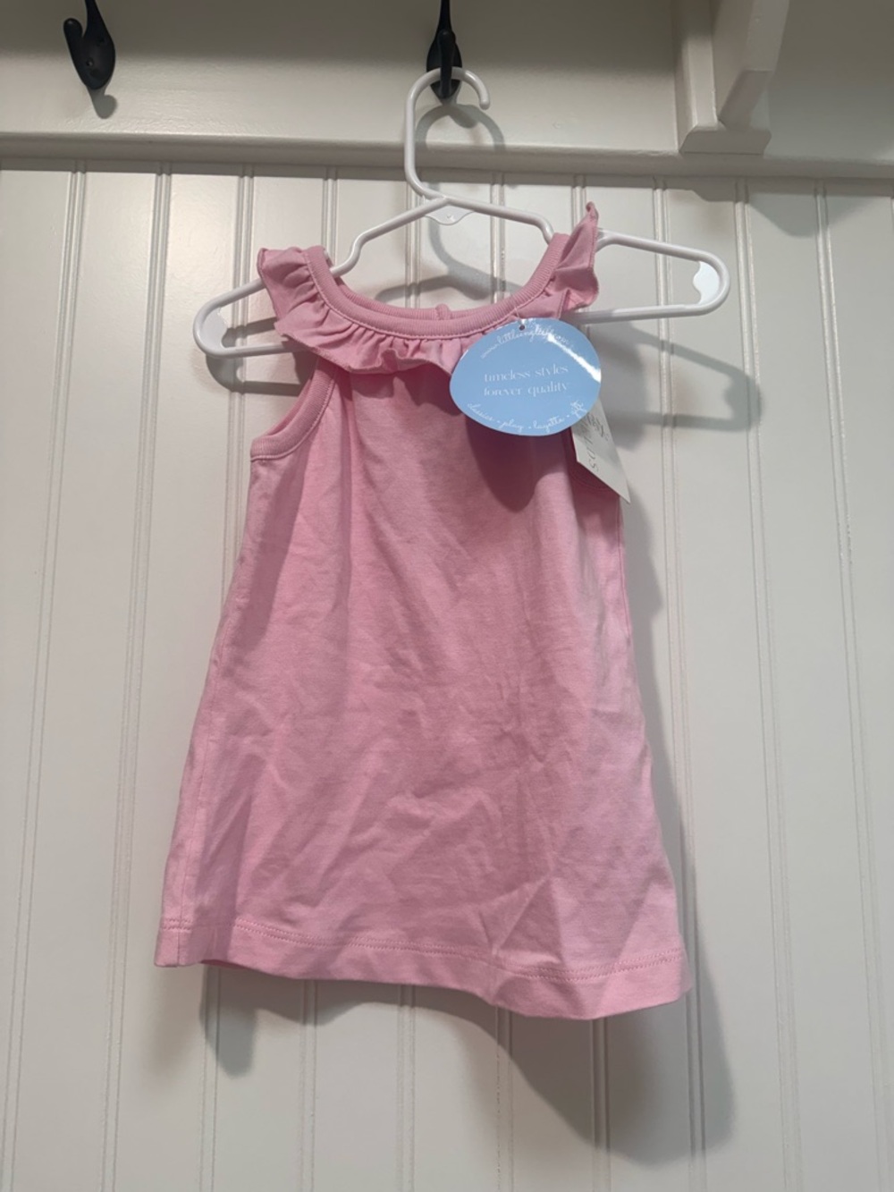Little English Light Pink Ruffle Neck Tank